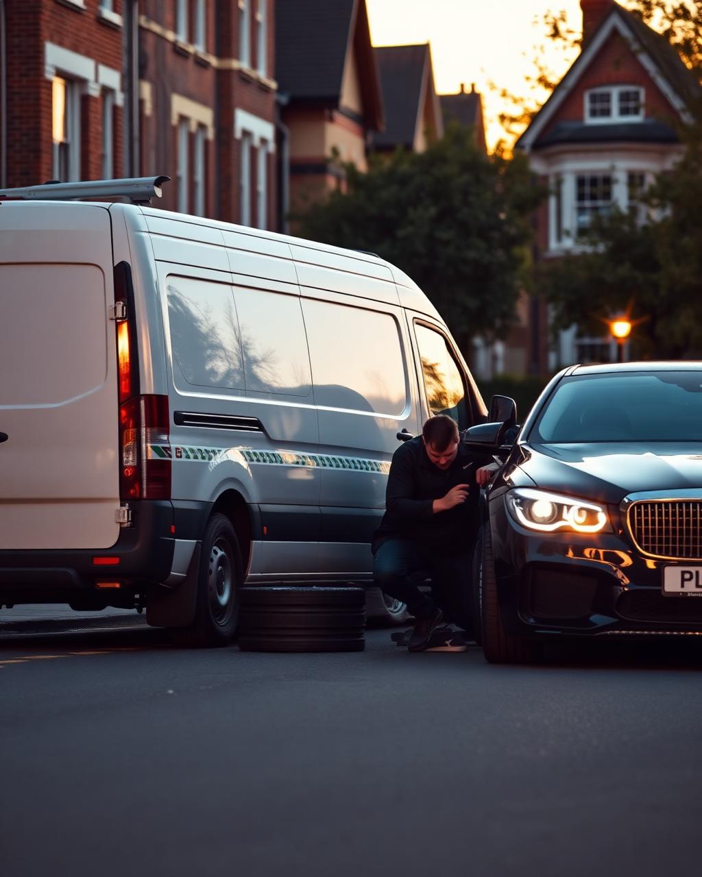Mobile tyre fitting in Enfield Town — AC Mobile Tyre technician at work